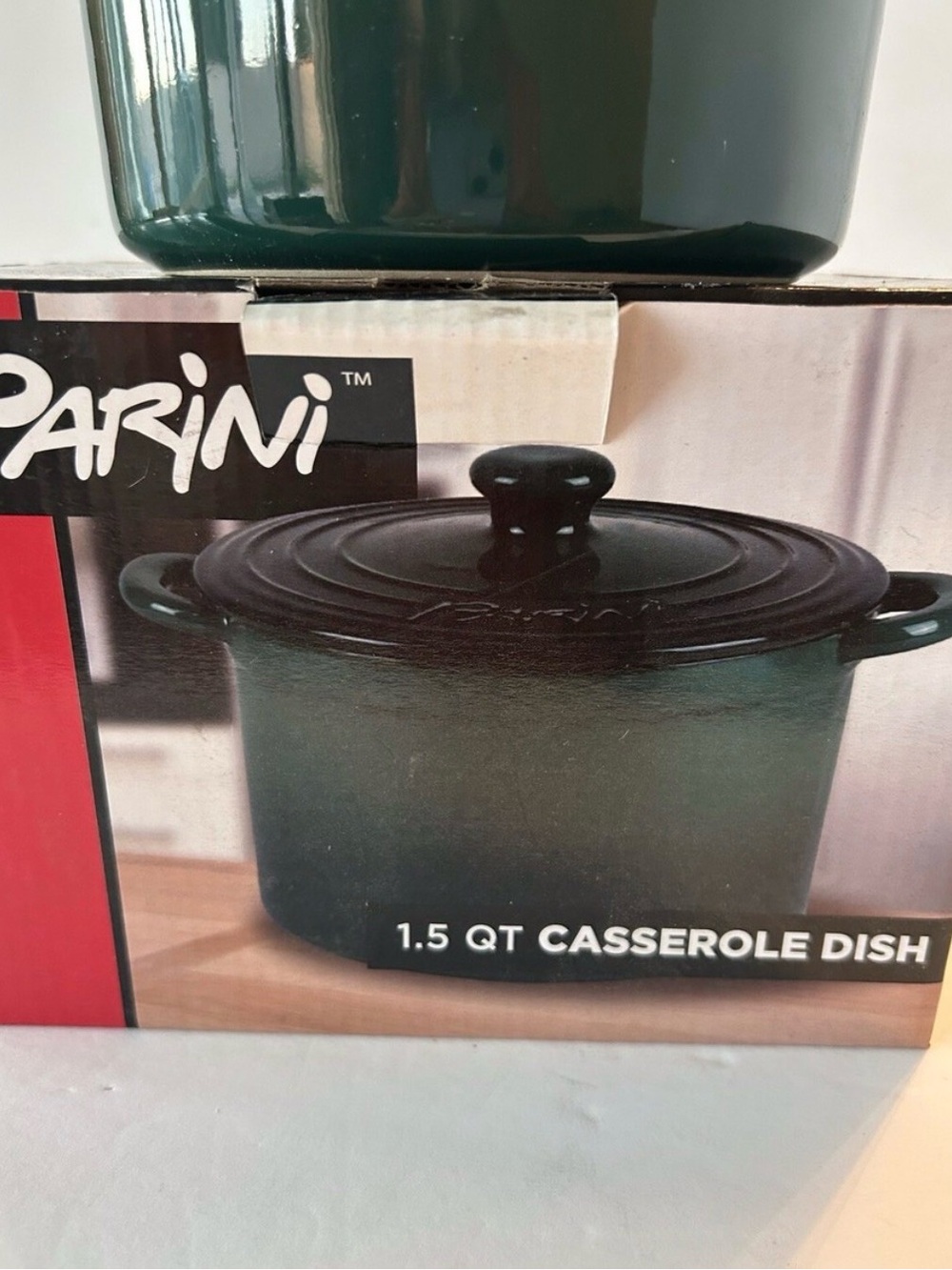 Sparini 1.5 QT Dark Green Casserole Dish with Lid